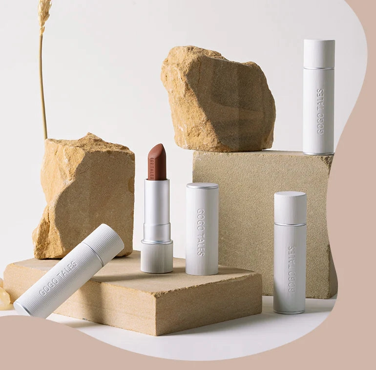 Striped Caramel Retro Deadline-driven Lipstick Velvet in Chestnut Worldwide shipping
