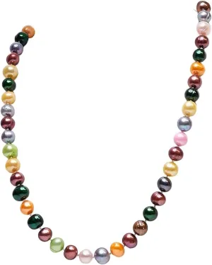 Stunning 8-9mm Freshwater Pearl Necklace For Women Girls | Women Pearl Necklace White Black Pink Multicolour 18In