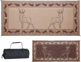 Stylish Camping PE1 Black /Brown/Beige 8-Feet x 18-Feet Deer Mat