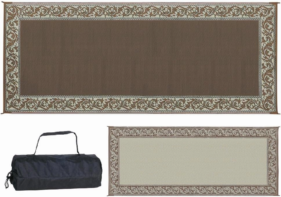 Stylish Camping RC7 Brown/Beige 8' x 20' Classical Mat, 1 Pack