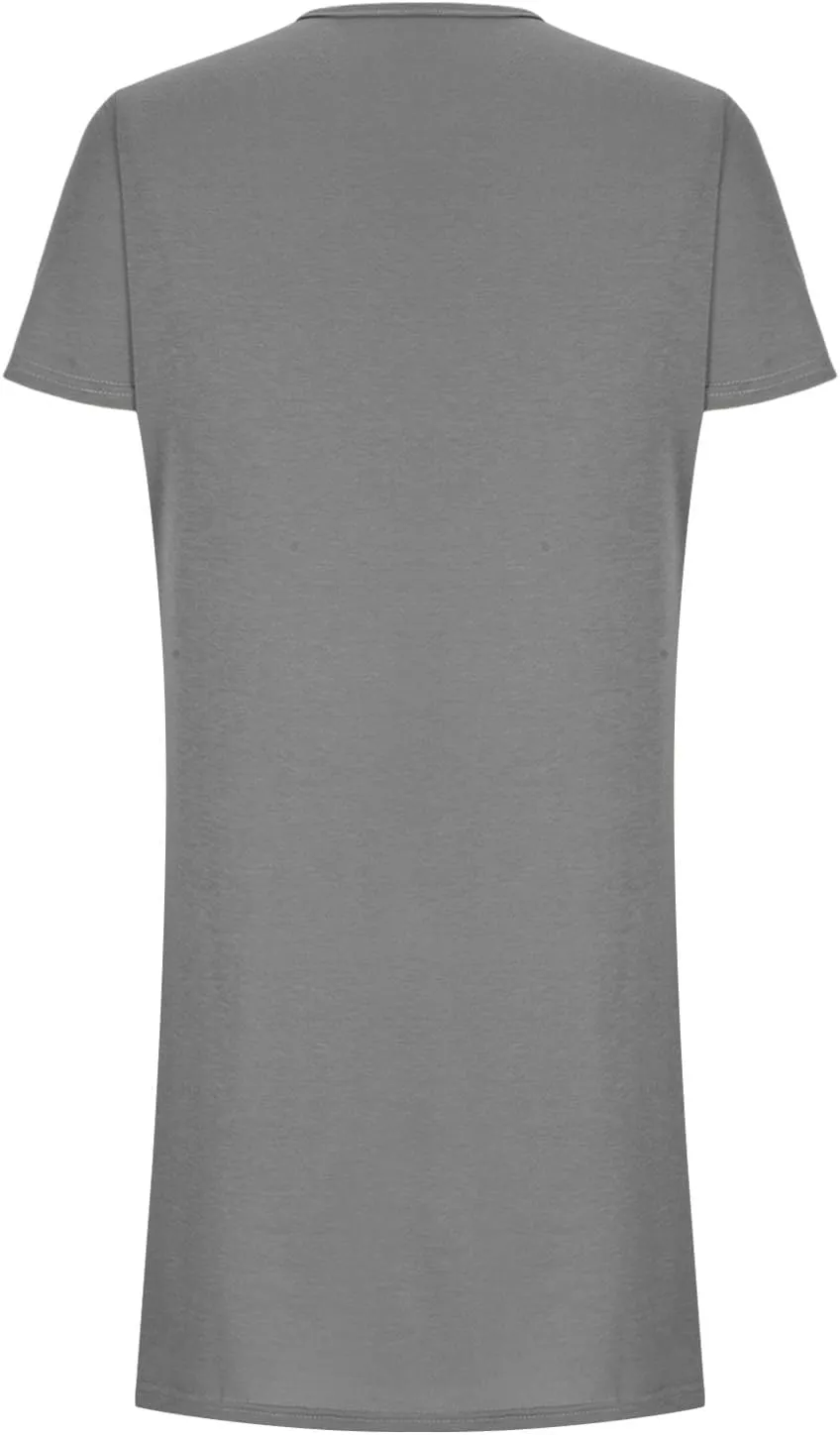 Summer Dresses for Women 2025 Classiac Fit Short Sleeve Midi Dress with Pockets Casual Loose Summer Beach Dresses