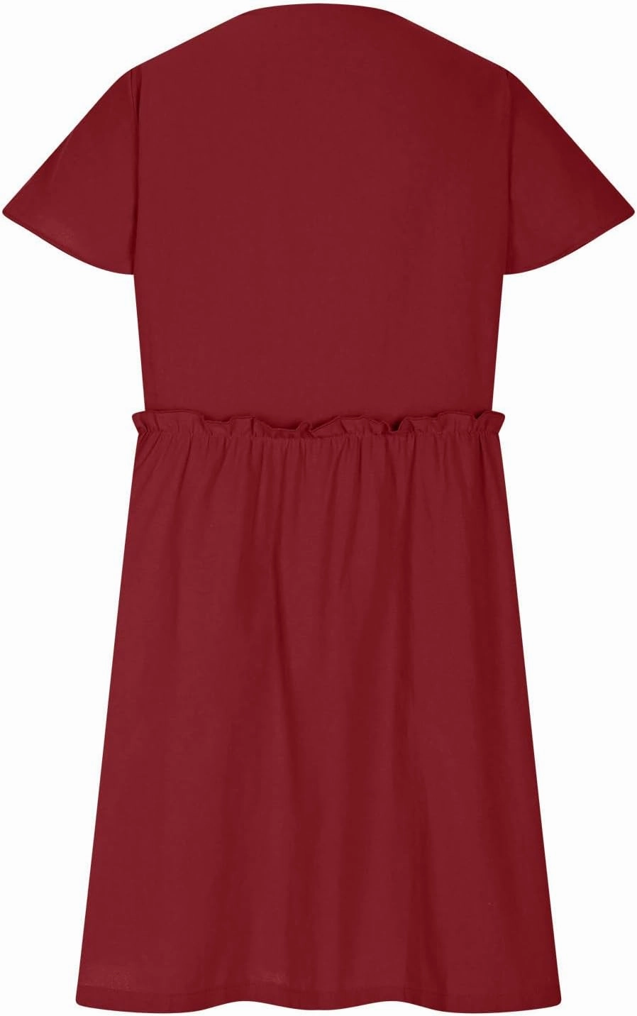 Summer Dresses for Women 2025 Casual V-Neck Ruffled Sleeve Sundress Spring Fashion Ruched Empire Waist Mini Dress