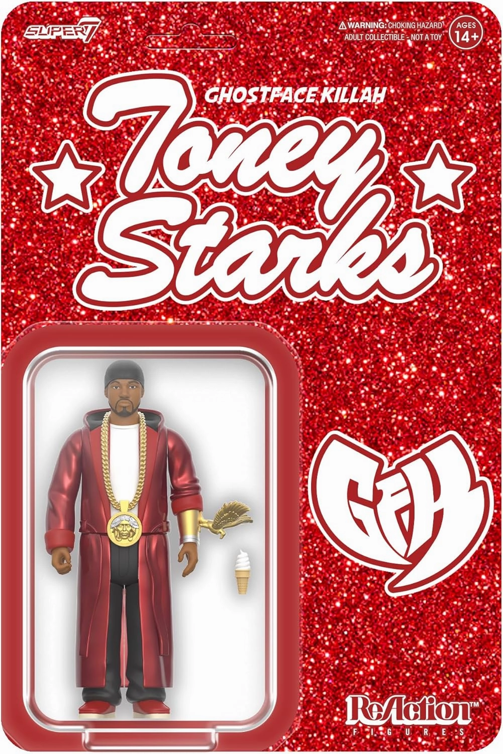 Super7 Ghostface Killah Toney Starks Reaction Figure - 3.75" Ghostface Killah Action Figure with Accessories Hip Hop Collectibles and Retro Toys