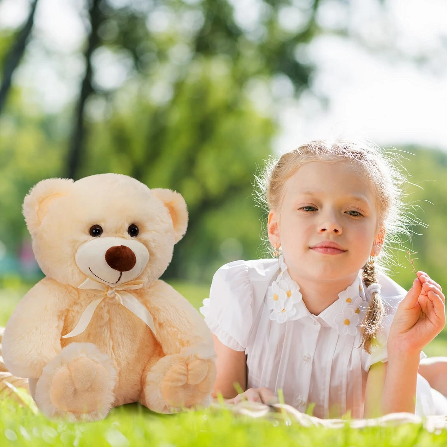 Super Color Teddy Bear Stuffed Animals Plush Toy for Children Girlfriend Family Congratulations Baby Shower Birthday Beige 14 inch