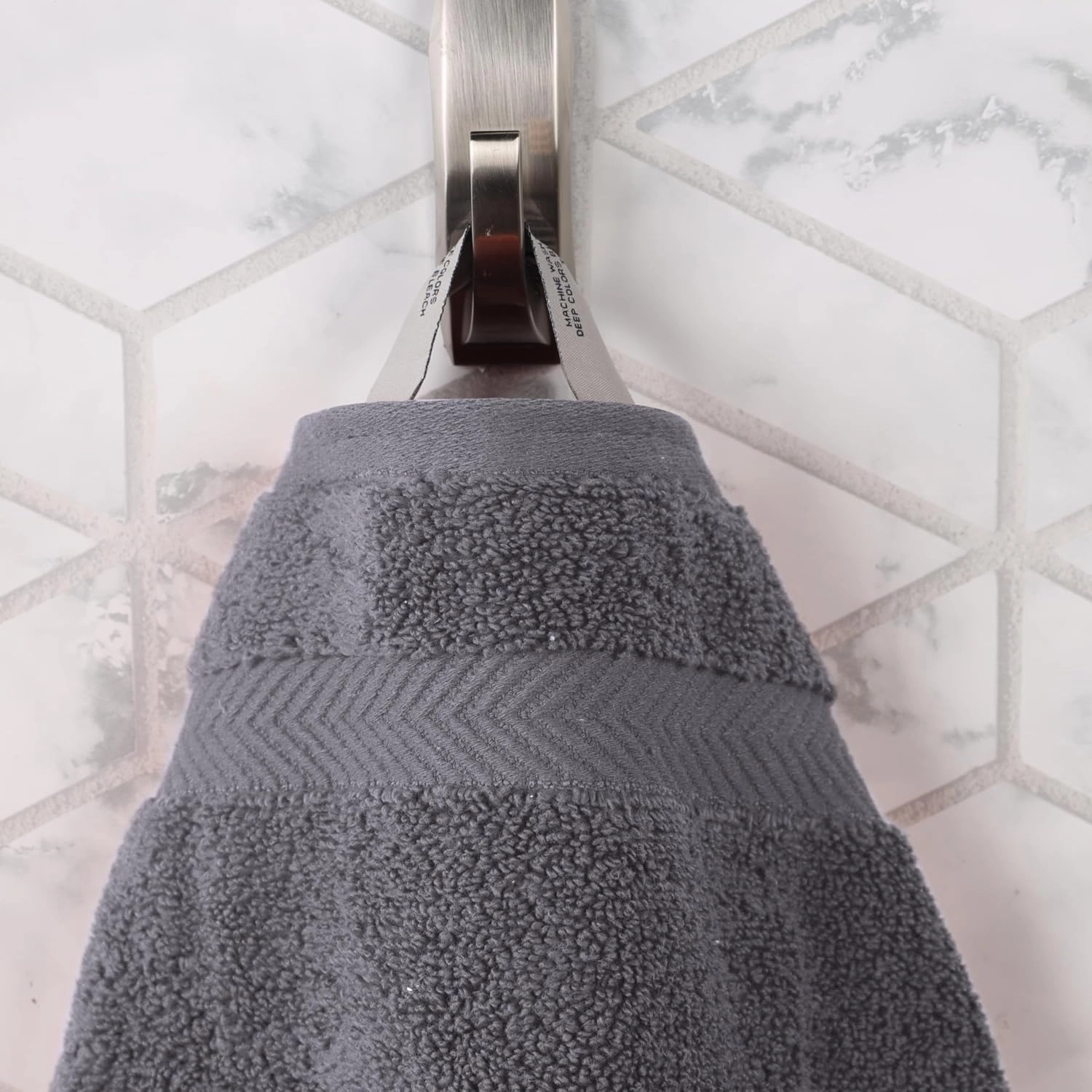 Superior Cotton Hand Towel Set, Medium Sized Towels, Plush Soft Absorbent Bathroom Basics, Home Essentials, Spa, Salon, Hotel, Kitchen, Luxury Quick Dry, Zero Twist Collection, Set of 6, Grey