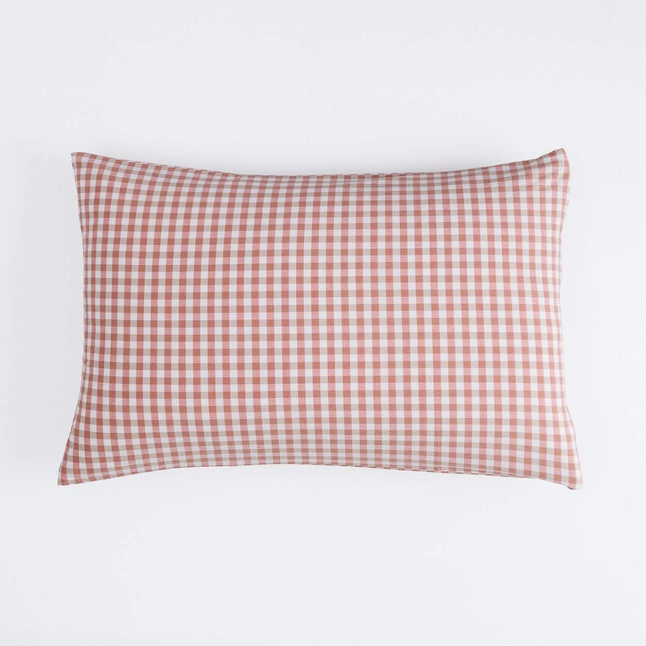 SUSYBAO Coral Gingham Duvet Cover King 100% Washed Cotton Soft Plaid Duvet Cover 3 Pieces Set 1 Orange Grid Duvet Cover with Zipper Ties 2 Pillowcases Farmhouse Gingham Bedding Set Breathable