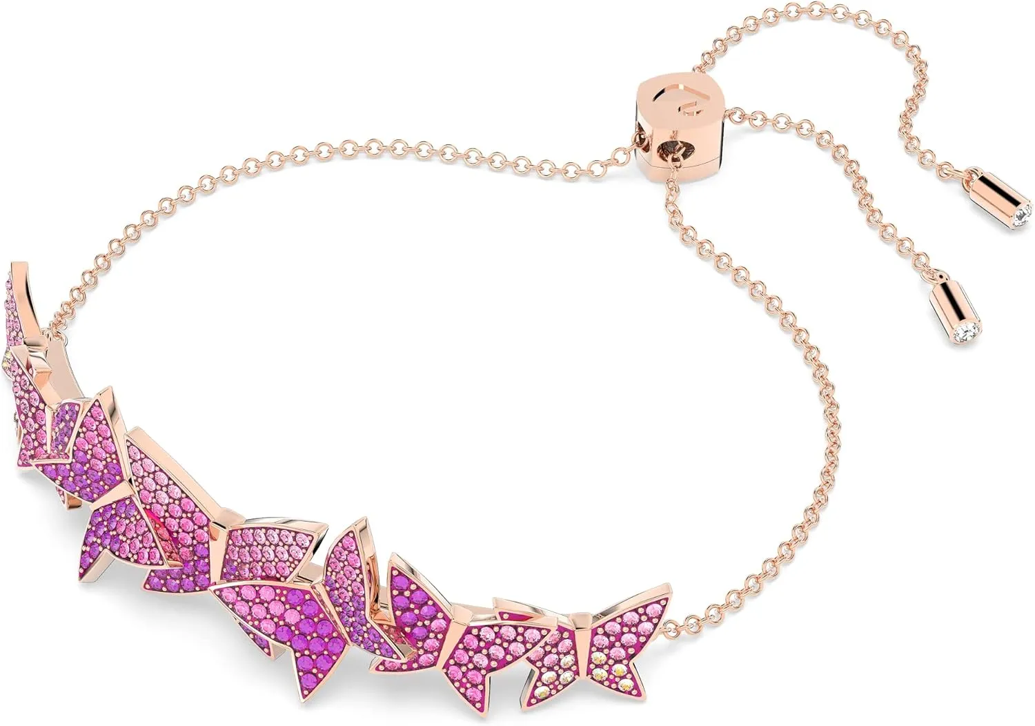 Swarovski Lilia Butterfly Necklace, Earrings, and Bracelet Crystal Jewelry Collection, Pink Crystals on a Rose Gold Tone Finish