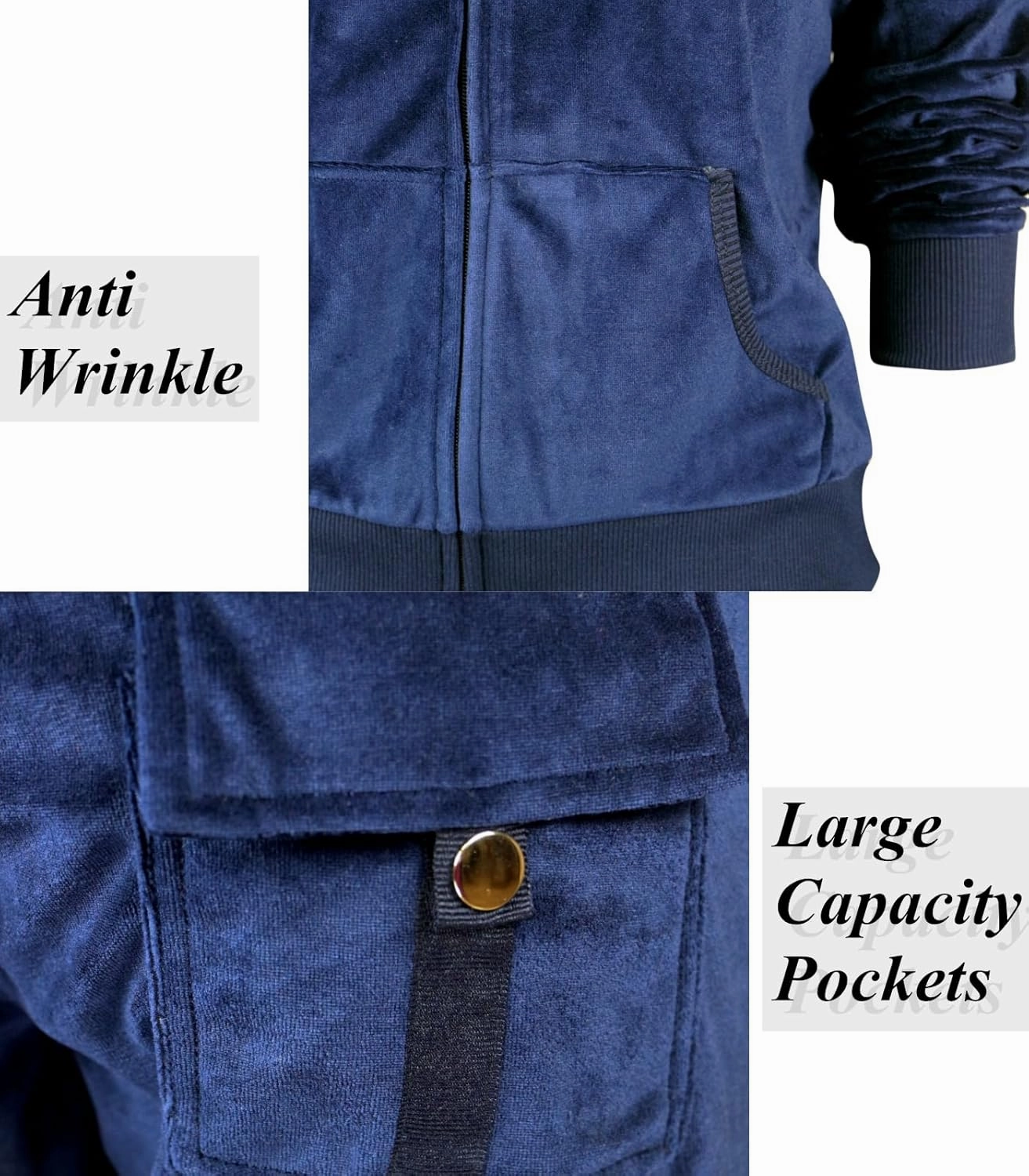Sweat Suits for Women Set Comfortable Sweat Outfits Workout Suit Zip Velour Hoodie and Jogger Sport Suit