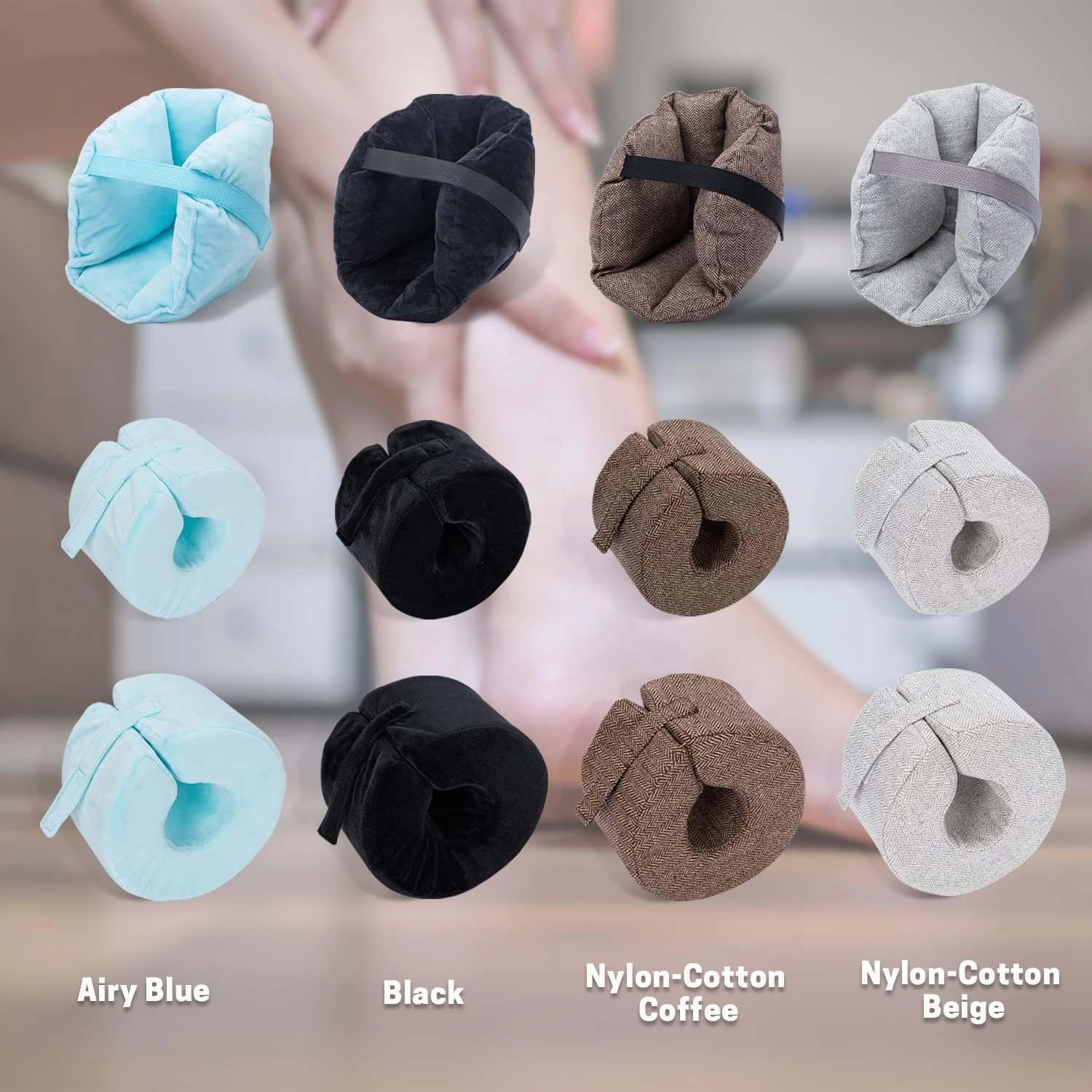 SWISSELITE Ankle Protector Cushion Anti-Bedsore Zipper Removable Cover Foot Elevation Pillow Wedge Sleeping Rest Foot Stabilizer-Nursing Cushion for Heel Protection