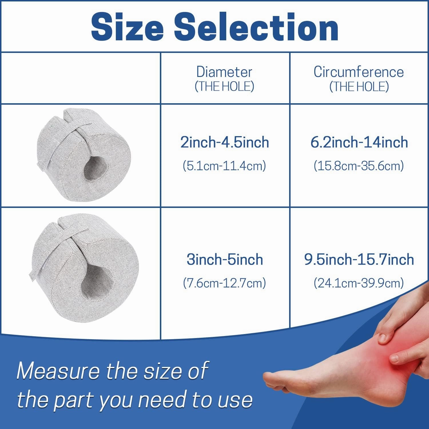 SWISSELITE Foot Support Pillow Ankle Protector Cushion Anti-Bedsore Zipper Removable Cover Foot Elevation Pillow Wedge Sleeping Rest Foot Stabilizer-Nursing Cushion for Heel Protection