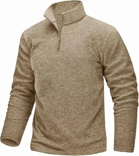 TACVASEN Mens Quarter Zip Sweatshirt Long Sleeve Pullover 1/4 Zip Up Golf Shirt for Men Winter Fleece Lined Thermal Sweater