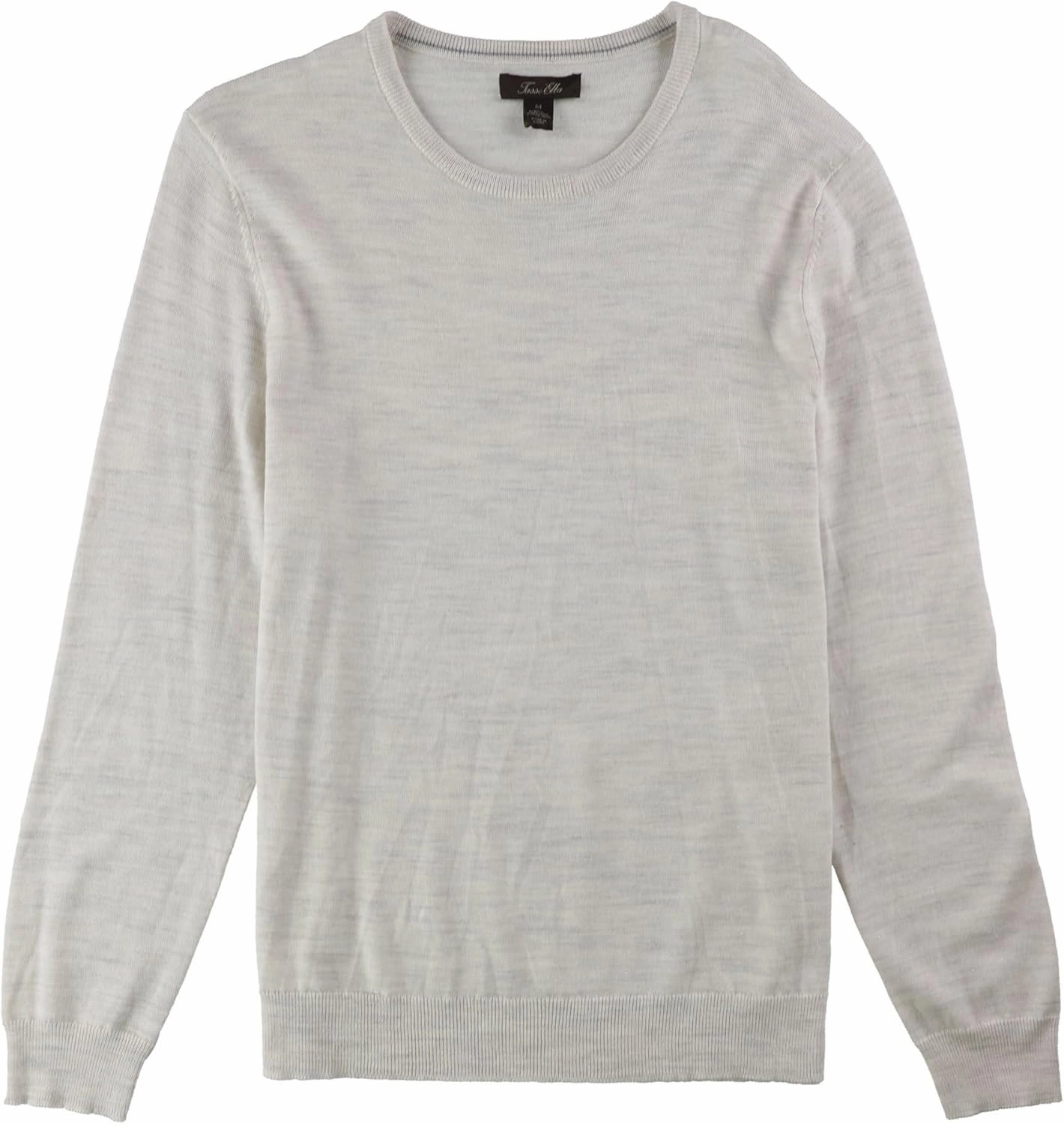 Tasso Elba Mens LS Pullover Sweater, Beige, X-Large