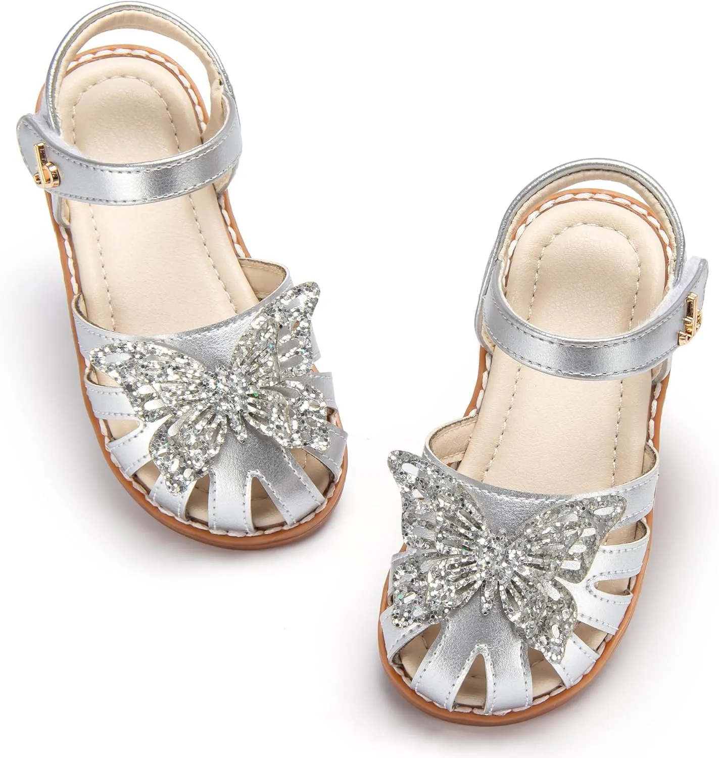 THEE BRON Princess Toddler Close Toe Sandals | Retro Lace-Up Design | Breathable Girls Shoes 3-12 Years