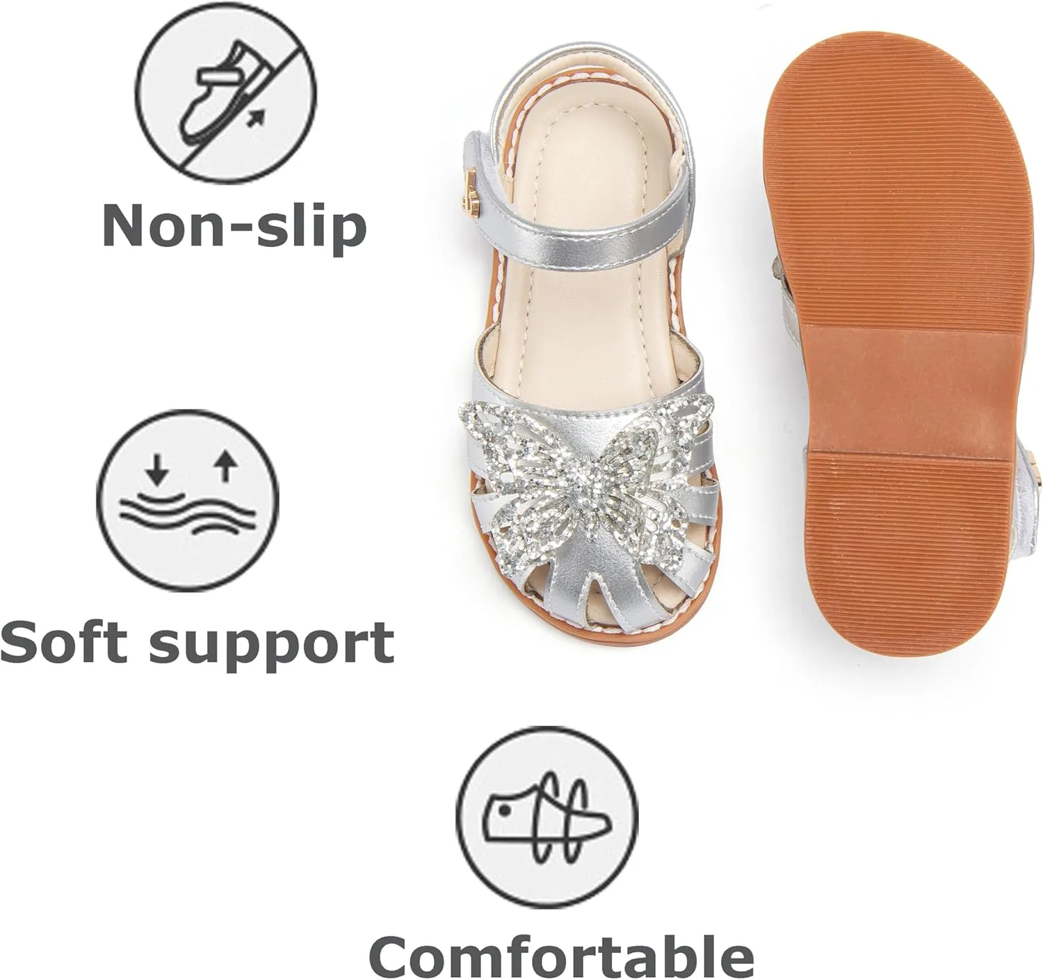 THEE BRON Princess Toddler Close Toe Sandals | Retro Lace-Up Design | Breathable Girls Shoes 3-12 Years