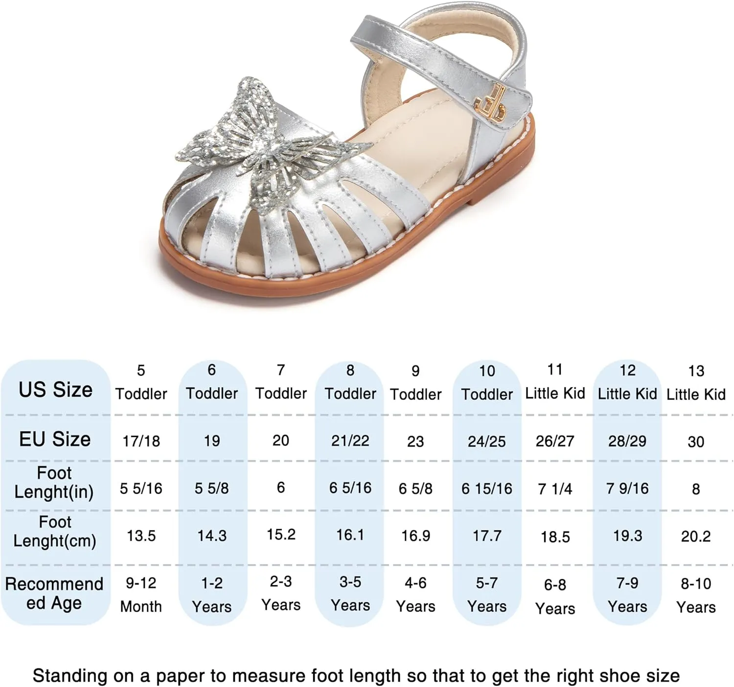 THEE BRON Princess Toddler Close Toe Sandals | Retro Lace-Up Design | Breathable Girls Shoes 3-12 Years