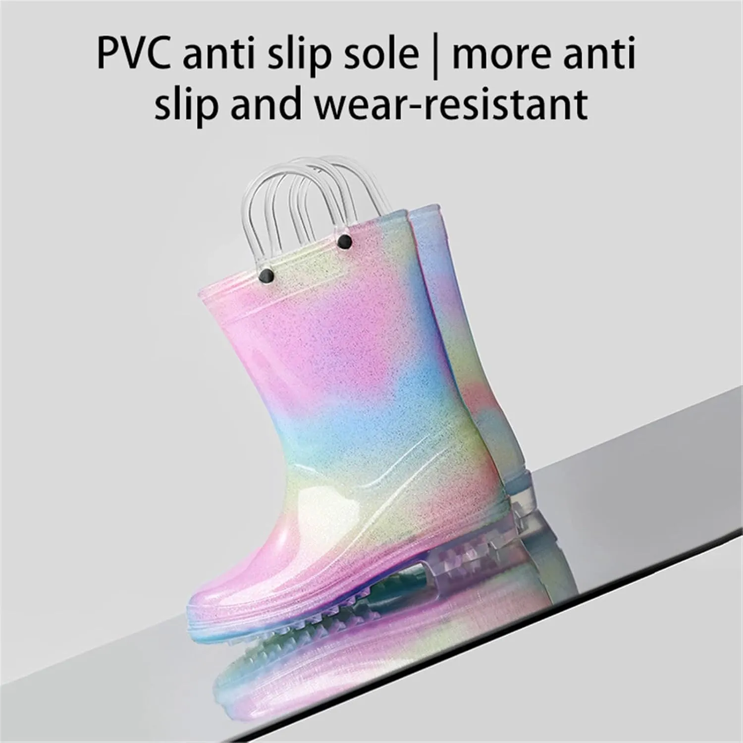 Toddler Boy Light Up Shoes Toddler Kids Glitter Light Up Rain Boots For Girls Rain Shoes Rainbow Boots With Easy On