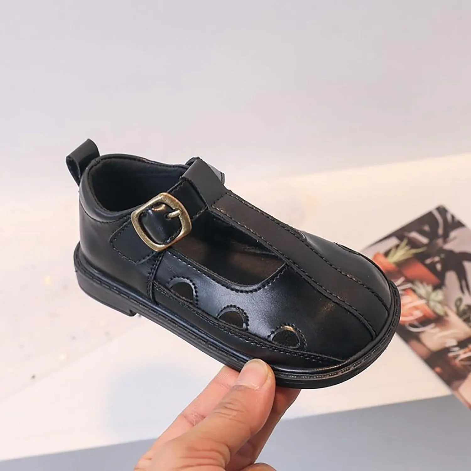 Toddler Girl Mary Jane Dress Shoes Hollowed Slip On Shoes School Oxford Flats for Kid Party Shoes
