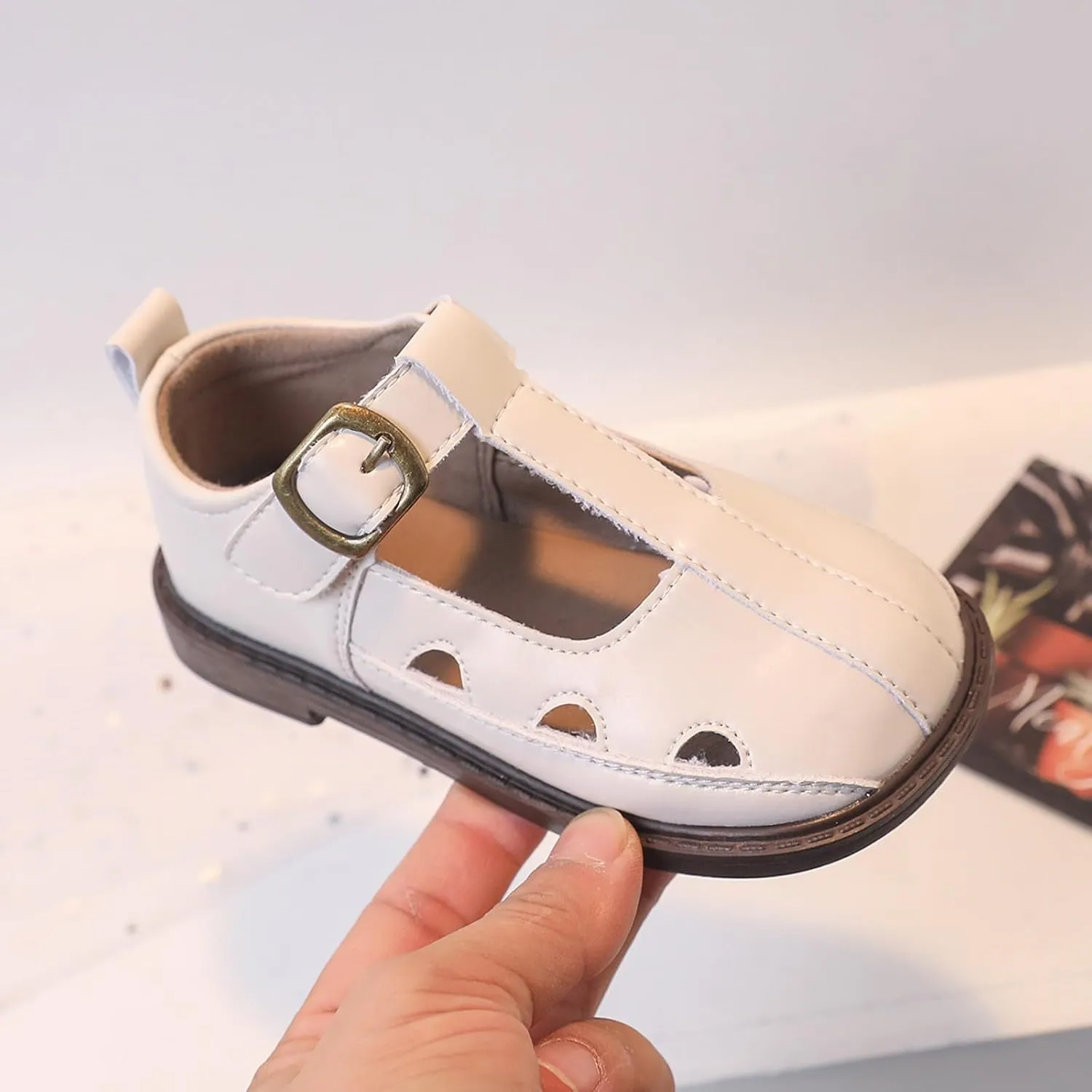 Toddler Girl Mary Jane Dress Shoes Hollowed Slip On Shoes School Oxford Flats for Kid Party Shoes