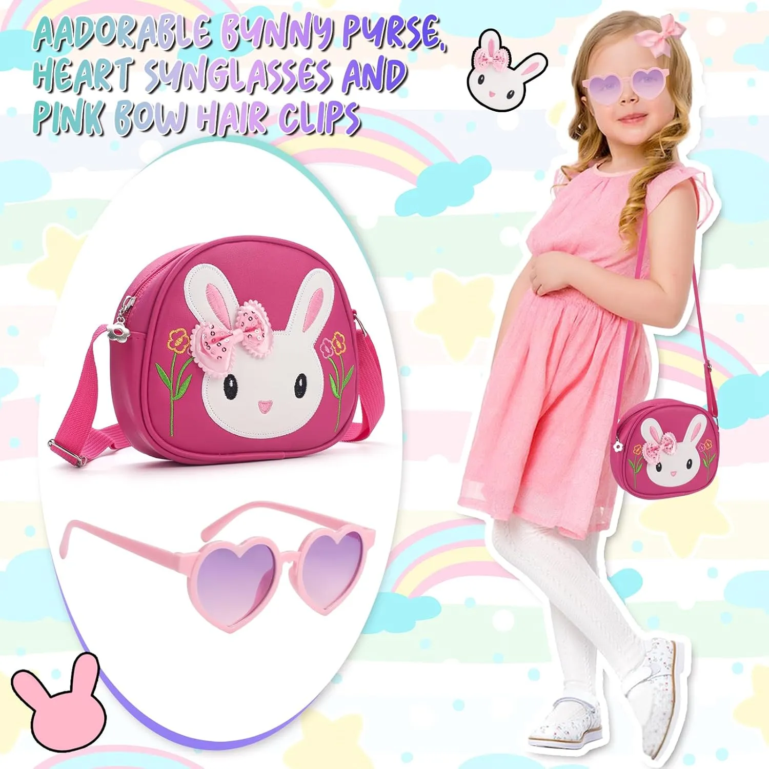 Toddler Purse-Small Kids Purse, Girls Bunny Purse, Little Girl Purse-Birthday Gifts Purse for Girls