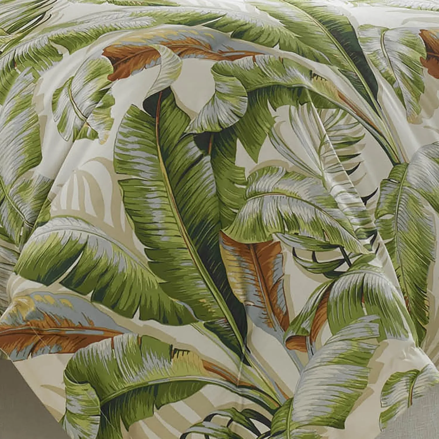 Tommy Bahama - King Duvet Cover Set, Cotton Sateen Bedding with Matching Shams & Button Closure, All Season Home Decor (Palmiers Green, King)