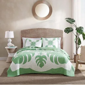 Tommy Bahama - King Quilt, Reversible Cotton Bedding, Lightweight Home Decor for All Seasons (Molokai Mint Green, King)
