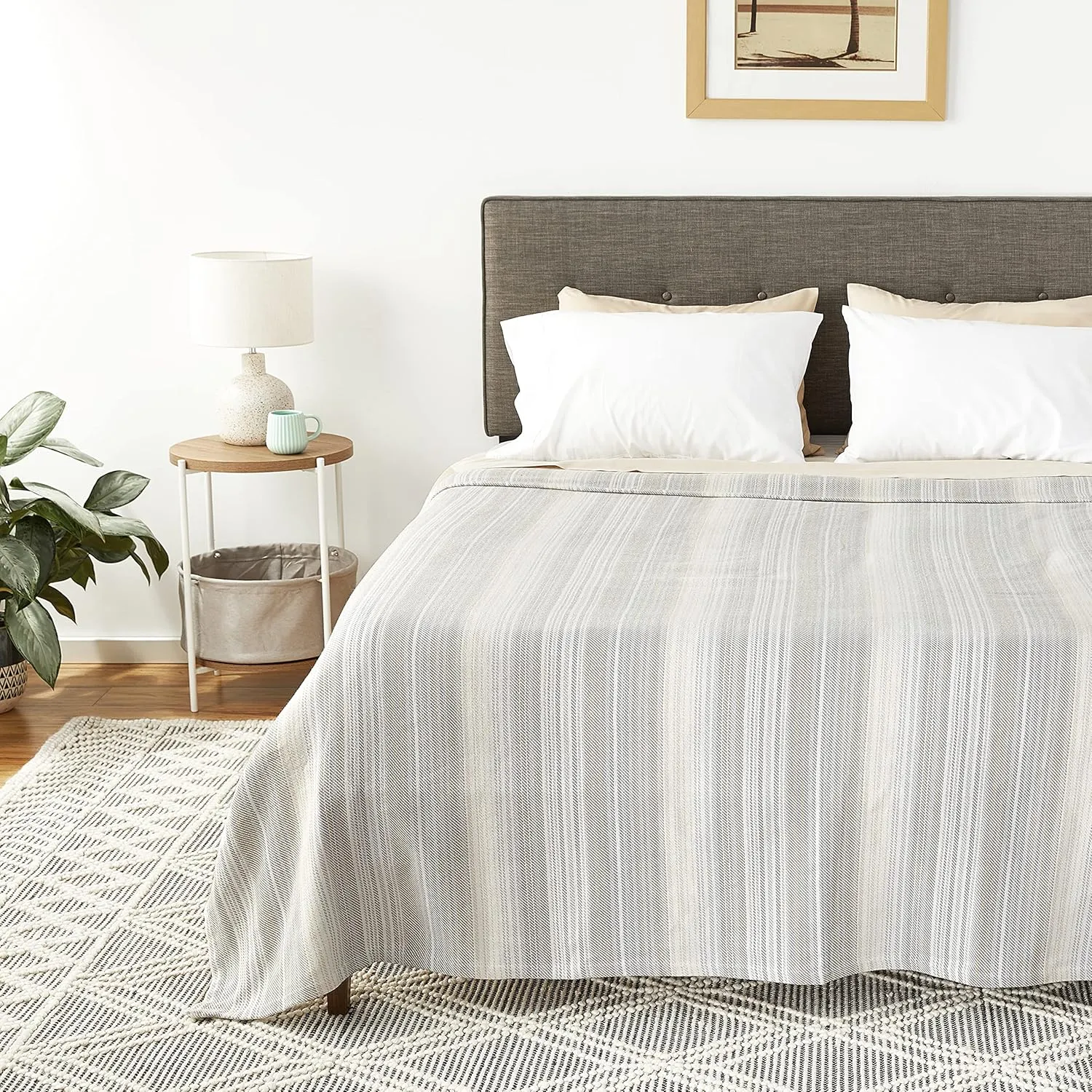 Tommy Bahama - Queen Blanket, Soft Cotton Bedding, Coastal Inspired Bedding Essentials (Sandy Shore Beige, Queen)