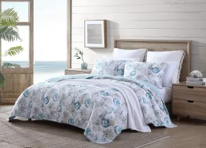 Tommy Bahama - Queen Quilt Set, Reversible Cotton Bedding with Matching Shams, All Season Coastal Bedding Set (Freeport Blue, Queen)