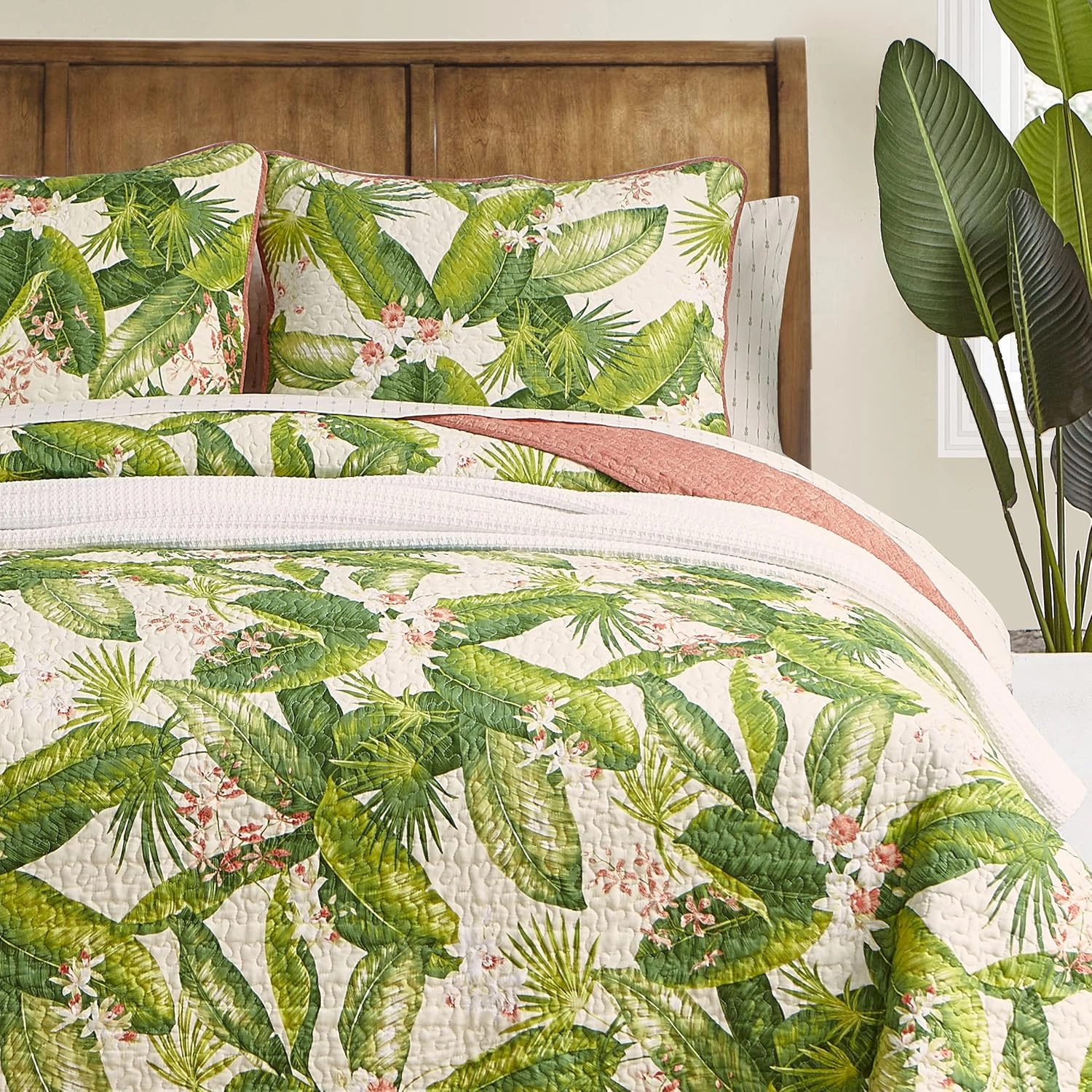 Tommy Bahama - King Quilt Set, Reversible Cotton Bedding with Matching Shams, Coastal Bedding Set for All Seasons (Aregada Dock Ecru Beige, King)