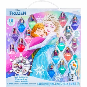 Townley Girl Disney Frozen Non-Toxic Peel-Off Nail Polish Set with Shimmery and Opaque Colors with Nail Gems for Girls Ages 3 , Perfect for Parties, Sleepovers and Makeovers, 18 Pc Set