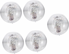 Toyvian Inflatable Sequin Ball Bouncy Paddles Beach Sand Inflatable Pool Billiard Balls Clear Balloons Balloon