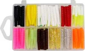 Trout Magnet Original 142-Piece Trout Fishing Gear Kit - 120pc Grub Lures with Neon Bait, 20 Hooks, 2 Floats - High Grade Trout Magnet Kit for Freshwater and Saltwater Fishing