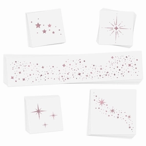 TWINKLING LIGHTS PINK VARIETY SET of 25 assorted premium waterproof limited edition metallic pink jewelry temporary foil face Flash Tattoos, face sparkle, face glitter, metallic tattoo, eye jewel
