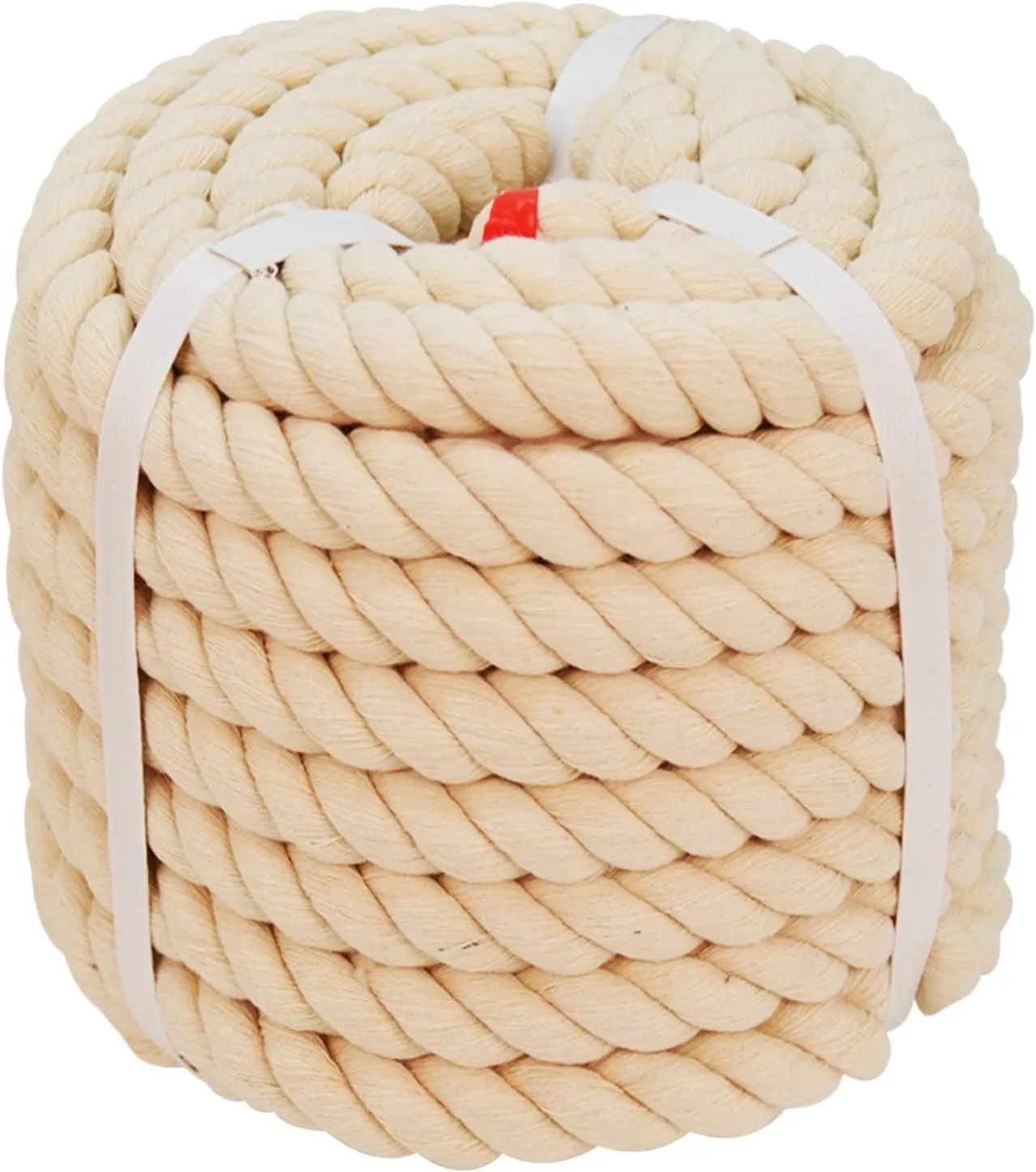 Twisted Cotton Rope (1 inch x 50 feet) Natural Thick Soft Rope for Crafts, Sports Tug of War, Hammock, Home Decorating Wedding Rope