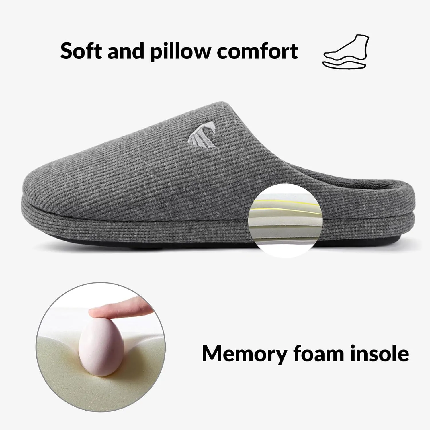 ULTRAIDEAS Men's Comfy Memory Foam Slippers Indoor, House Slippers for Men Non-Slip