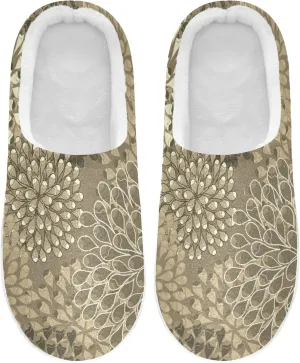 Unisex Memory Foam House Slippers Non-Skid Soft Warm Sole Coral Fleece Slip-on Closed Toe Hand Free Shoes for Bedroom Travel 6-17