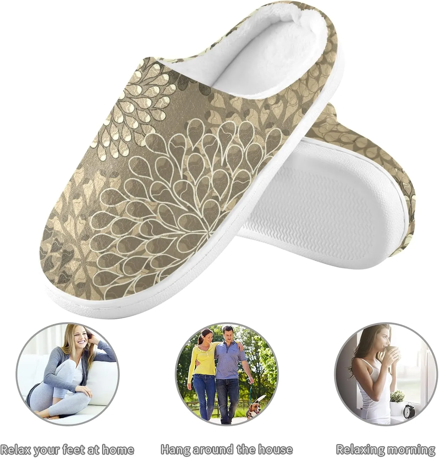 Unisex Memory Foam House Slippers Non-Skid Soft Warm Sole Coral Fleece Slip-on Closed Toe Hand Free Shoes for Bedroom Travel 6-17