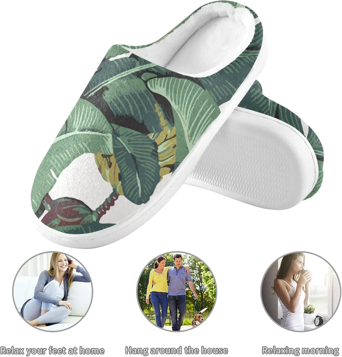 Unisex Memory Foam House Slippers Non-Skid Soft Warm Sole Coral Fleece Slip-on Closed Toe Hand Free Shoes for Bedroom Travel 6-17