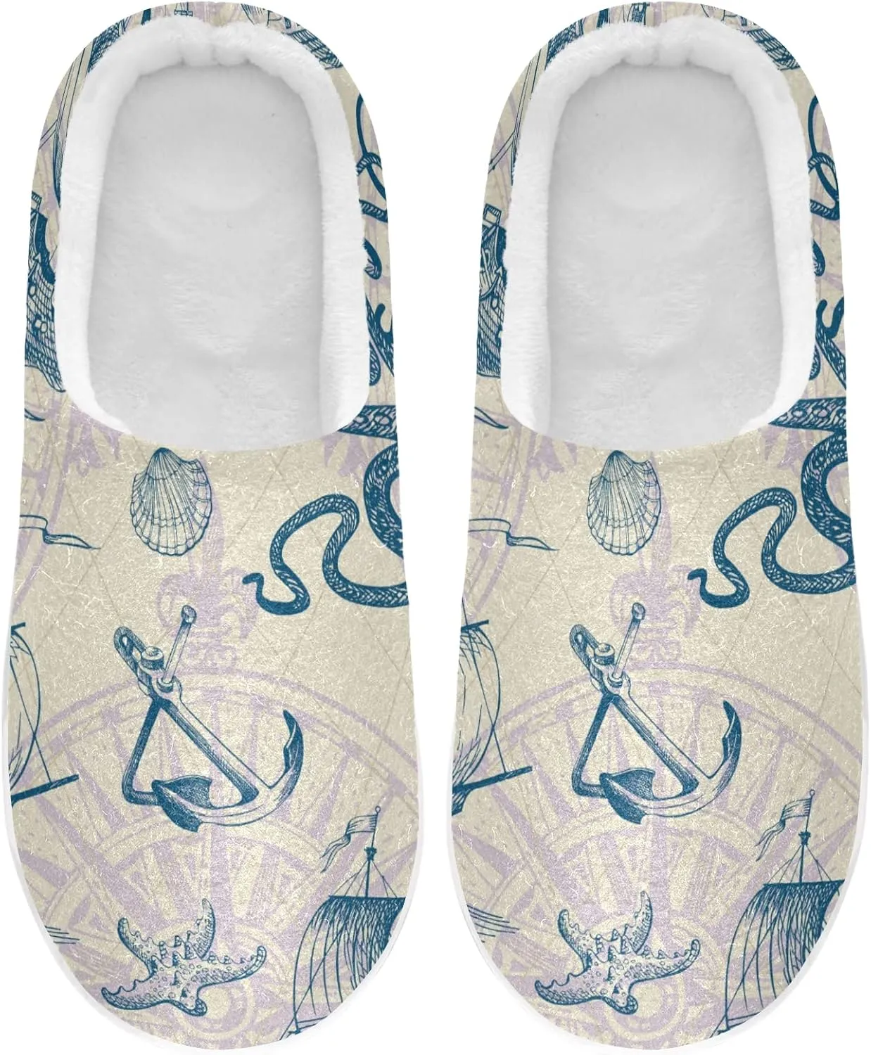 Unisex Memory Foam House Slippers Non-Skid Soft Warm Sole Coral Fleece Slip-on Closed Toe Hand Free Shoes for Bedroom Travel 6-17