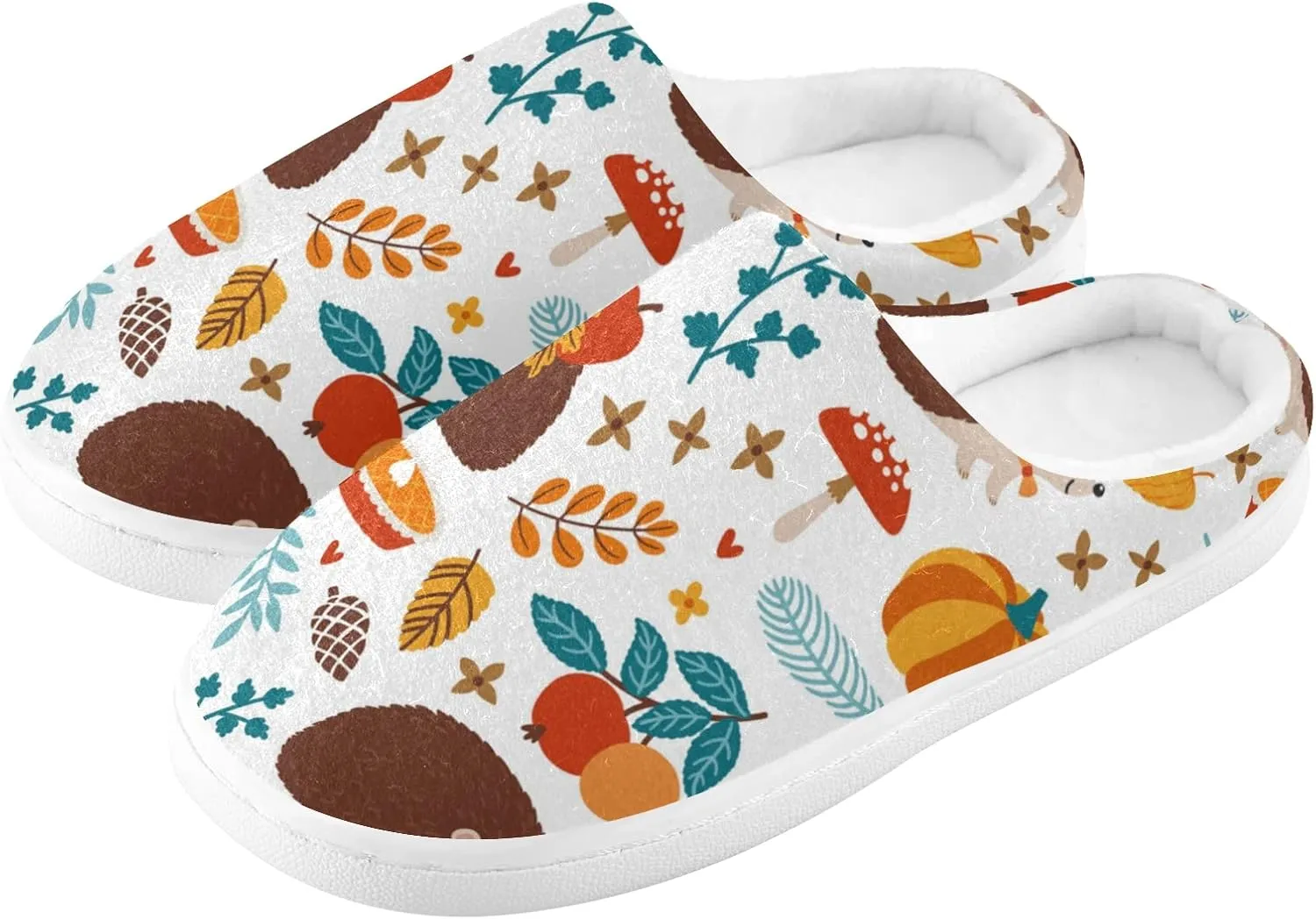 Unisex Memory Foam House Slippers Non-Skid Soft Warm Sole Coral Fleece Slip-on Closed Toe Hand Free Shoes for Bedroom Travel 6-17