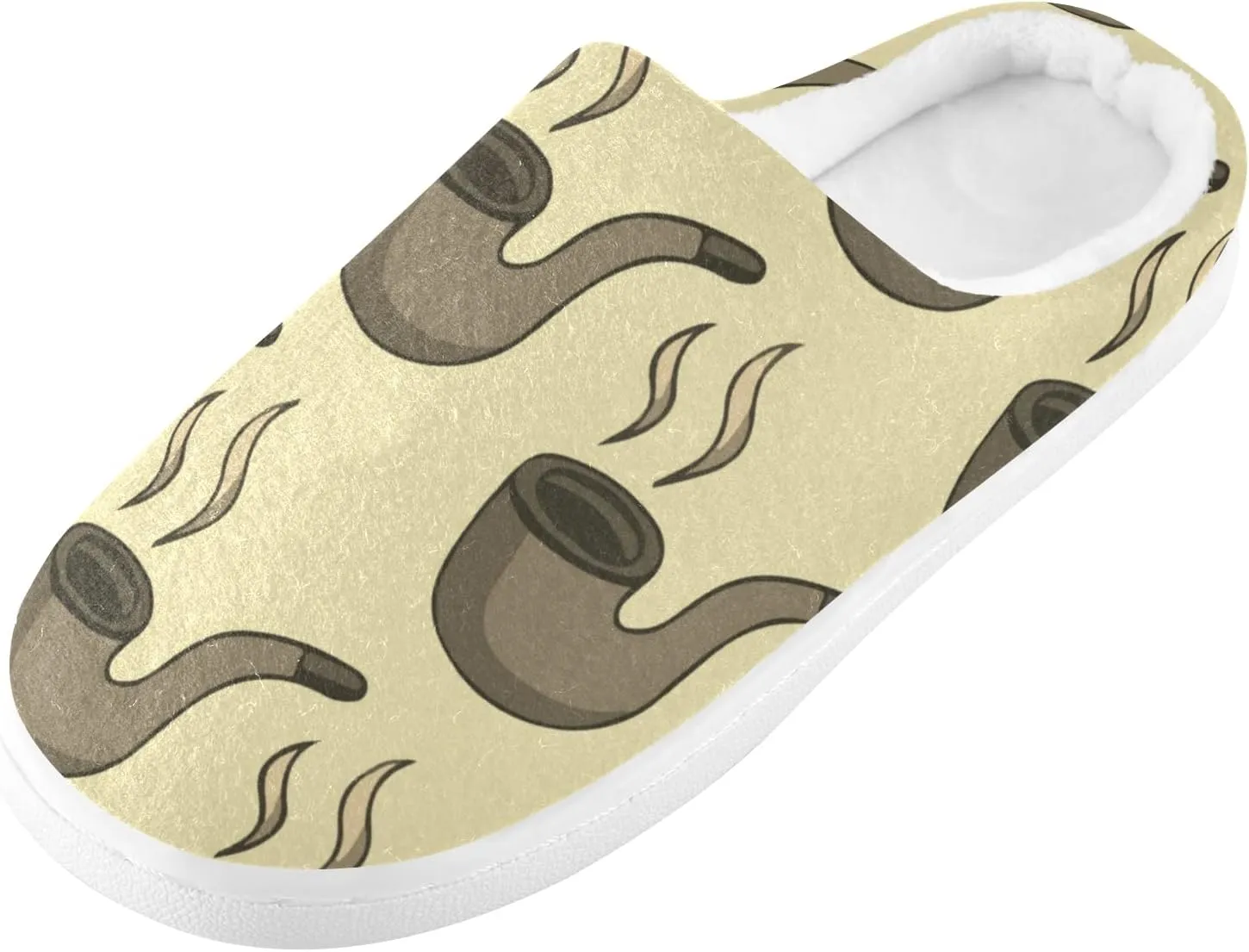 Unisex Memory Foam House Slippers Non-Skid Soft Warm Sole Coral Fleece Slip-on Closed Toe Hand Free Shoes for Bedroom Travel 6-17