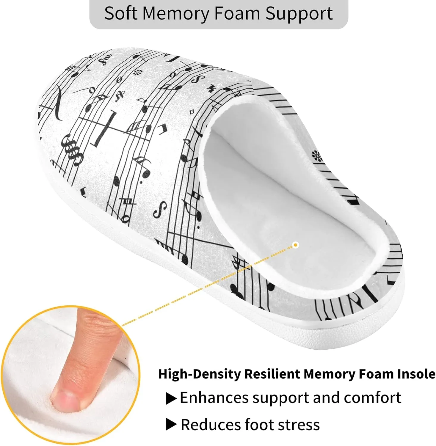 Unisex Memory Foam House Slippers Non-Skid Soft Warm Sole Coral Fleece Slip-on Closed Toe Hand Free Shoes for Bedroom Travel 6-17