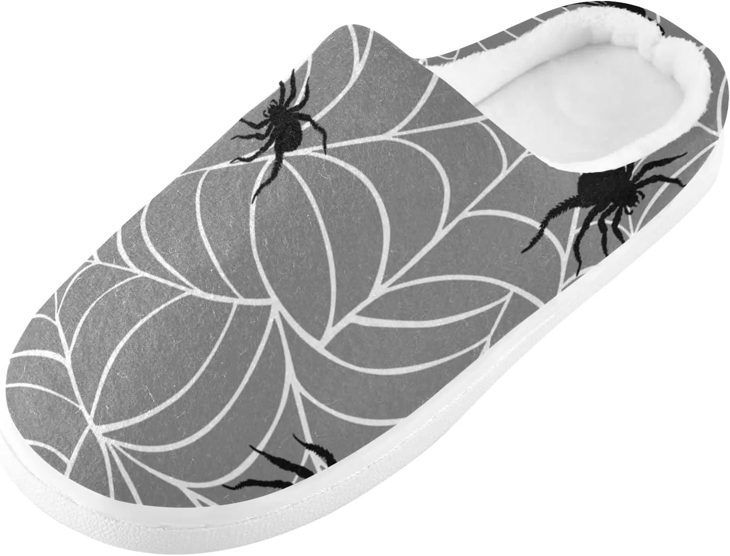 Unisex Memory Foam House Slippers Non-Skid Soft Warm Sole Coral Fleece Slip-on Closed Toe Hand Free Shoes for Bedroom Travel 6-17