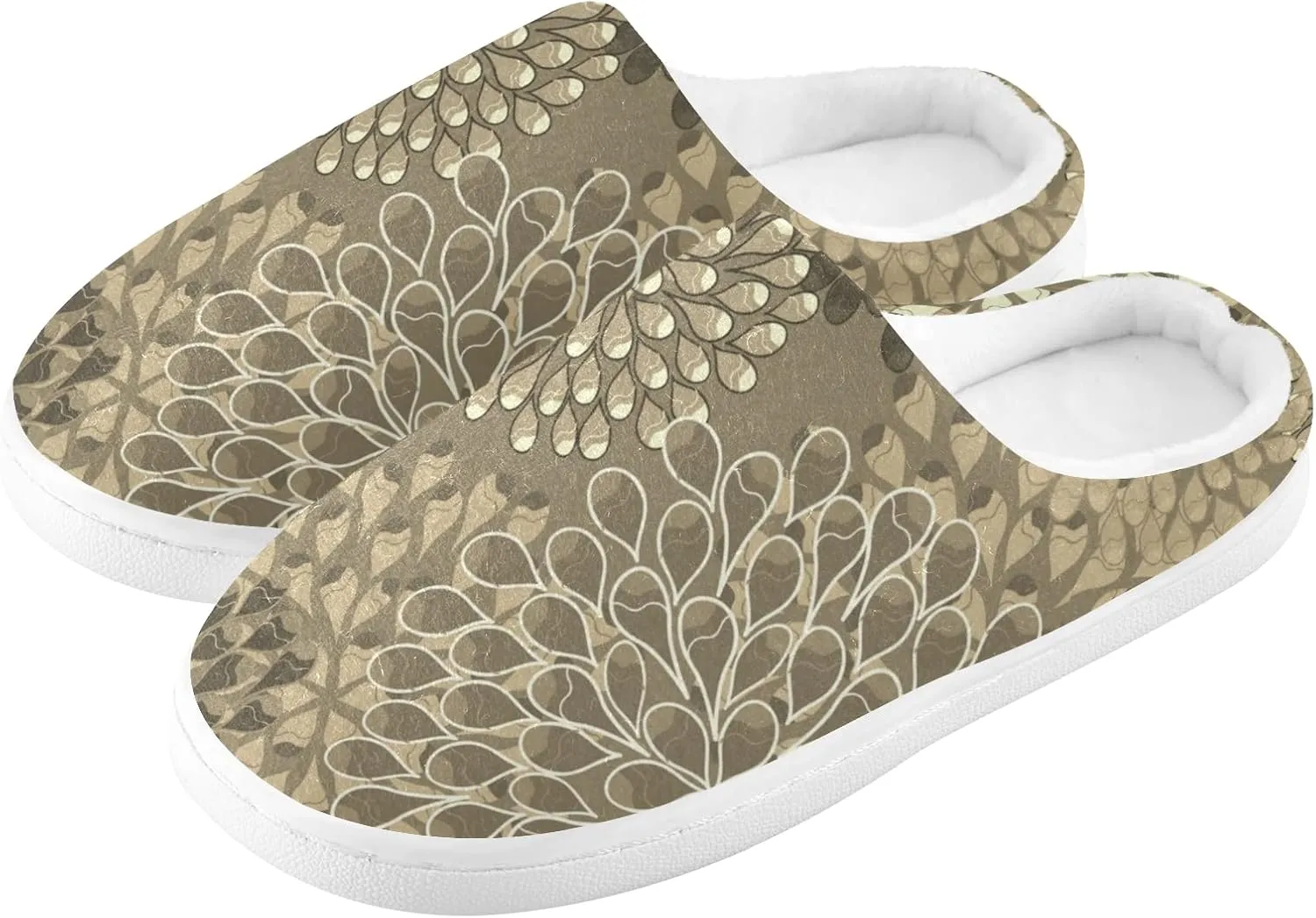 Unisex Memory Foam House Slippers Non-Skid Soft Warm Sole Coral Fleece Slip-on Closed Toe Hand Free Shoes for Bedroom Travel 6-17