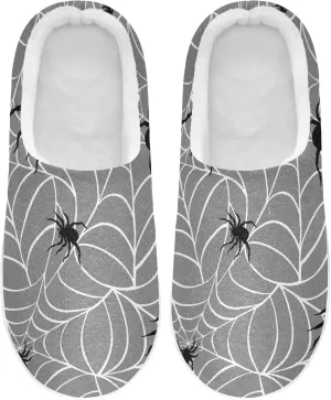 Unisex Memory Foam House Slippers Non-Skid Soft Warm Sole Coral Fleece Slip-on Closed Toe Hand Free Shoes for Bedroom Travel 6-17