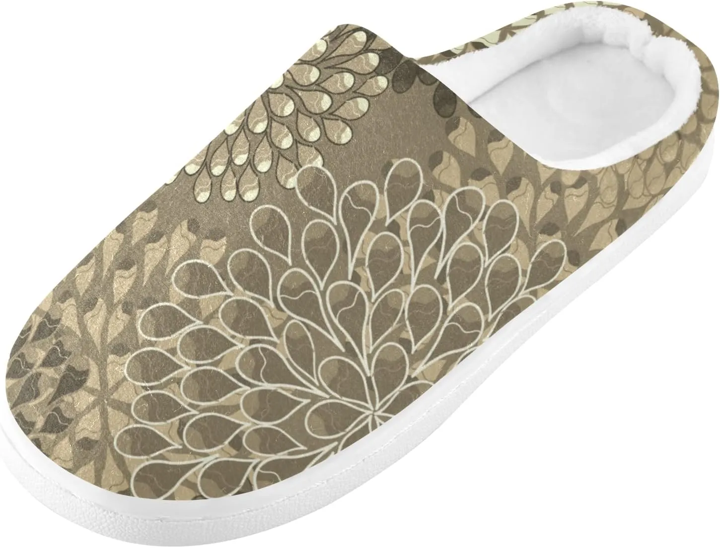Unisex Memory Foam House Slippers Non-Skid Soft Warm Sole Coral Fleece Slip-on Closed Toe Hand Free Shoes for Bedroom Travel 6-17
