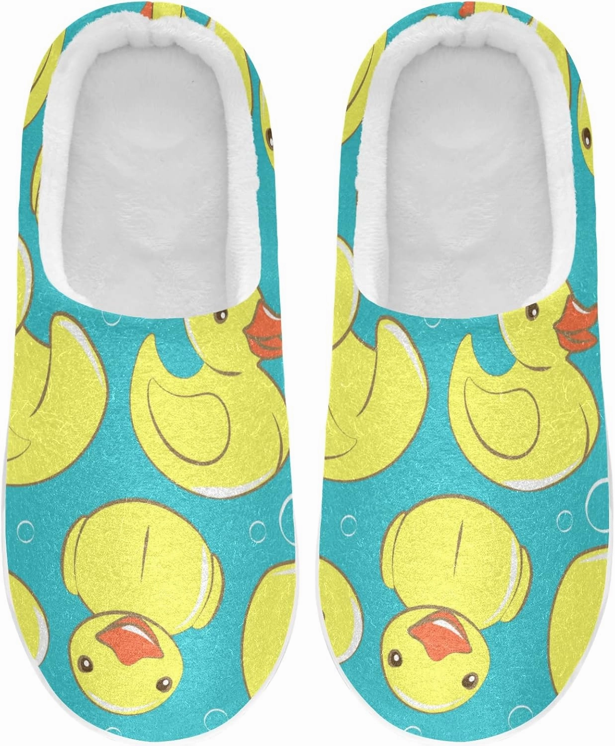 Unisex Memory Foam House Slippers Non-Skid Soft Warm Sole Coral Fleece Slip-on Closed Toe Hand Free Shoes for Bedroom Travel 6-17
