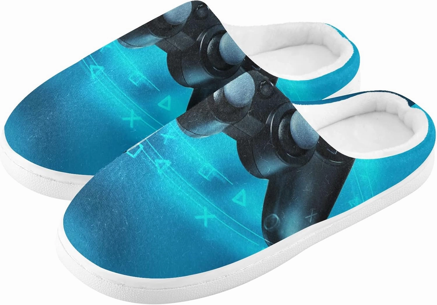Unisex Memory Foam House Slippers Non-Skid Soft Warm Sole Coral Fleece Slip-on Closed Toe Hand Free Shoes for Bedroom Travel 6-17