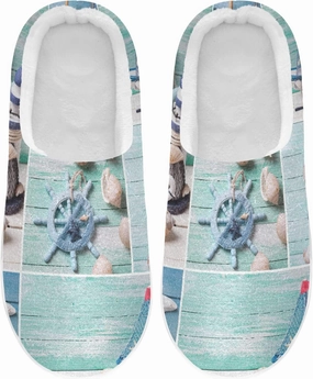Unisex Memory Foam House Slippers Non-Skid Soft Warm Sole Coral Fleece Slip-on Closed Toe Hand Free Shoes for Bedroom Travel 6-17