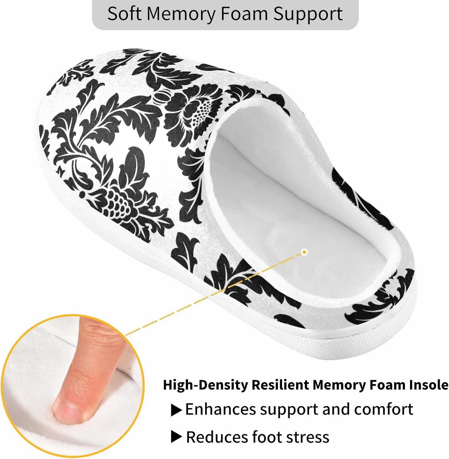 Unisex Memory Foam House Slippers Non-Skid Soft Warm Sole Coral Fleece Slip-on Closed Toe Hand Free Shoes for Bedroom Travel 6-17