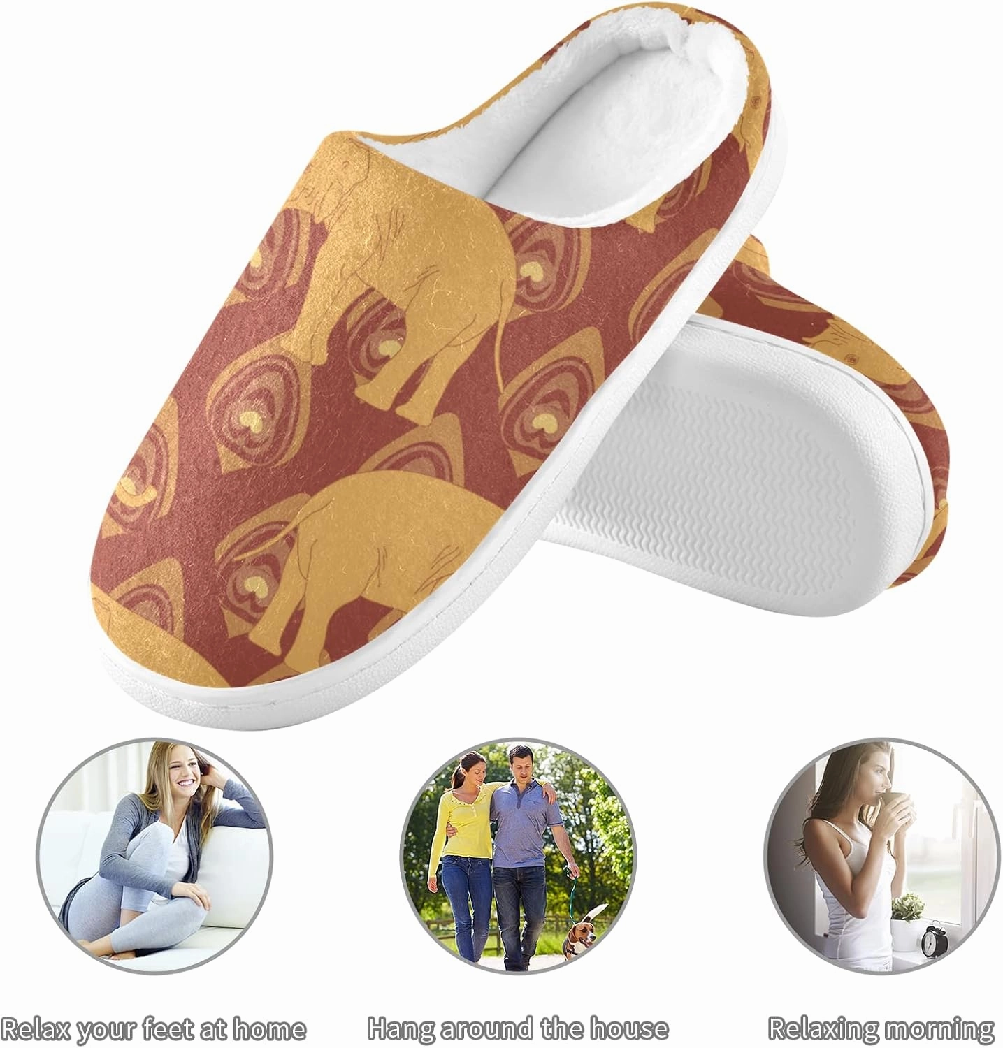 Unisex Memory Foam House Slippers Non-Skid Soft Warm Sole Coral Fleece Slip-on Closed Toe Hand Free Shoes for Bedroom Travel 6-17